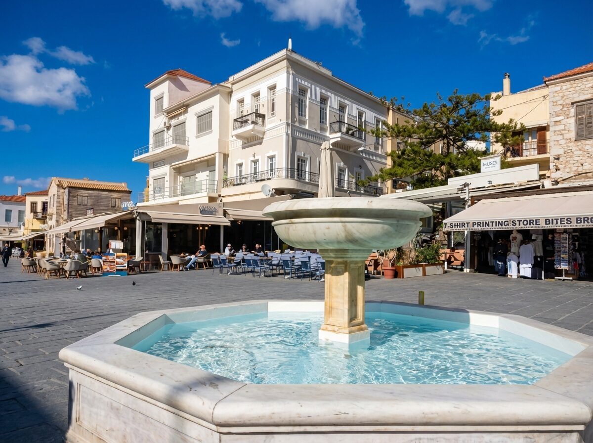 Place de la fontaine, vieille ville de Chania